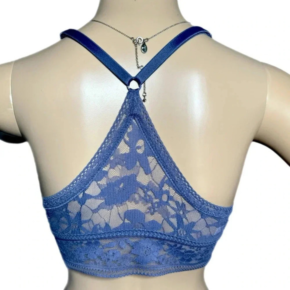 Victorias Secret Periwinkle Padded Lace Bralette Size Small Bra Racer Back - Picture 3 of 10